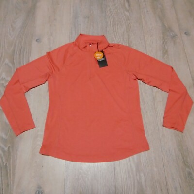 Puma Women's Small Golf Polo Shirt Salmon You-V  1/4 Zip LS NWT Pullover