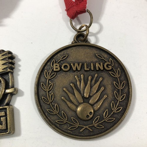 Lot Of 2 CROWN TROPHY Made In USA Bowling And Running MEDALS