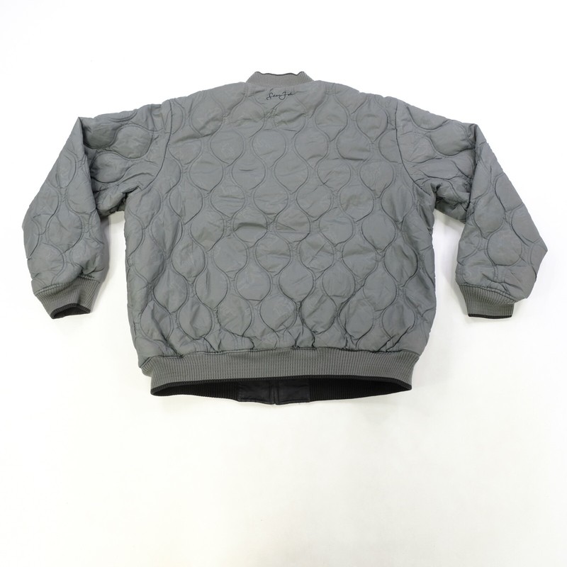 Sean John スタジャン 3XL グレー Rare VTG SEAN JOHN Quilted Reversible Full Zip Bomber Jacket 90s