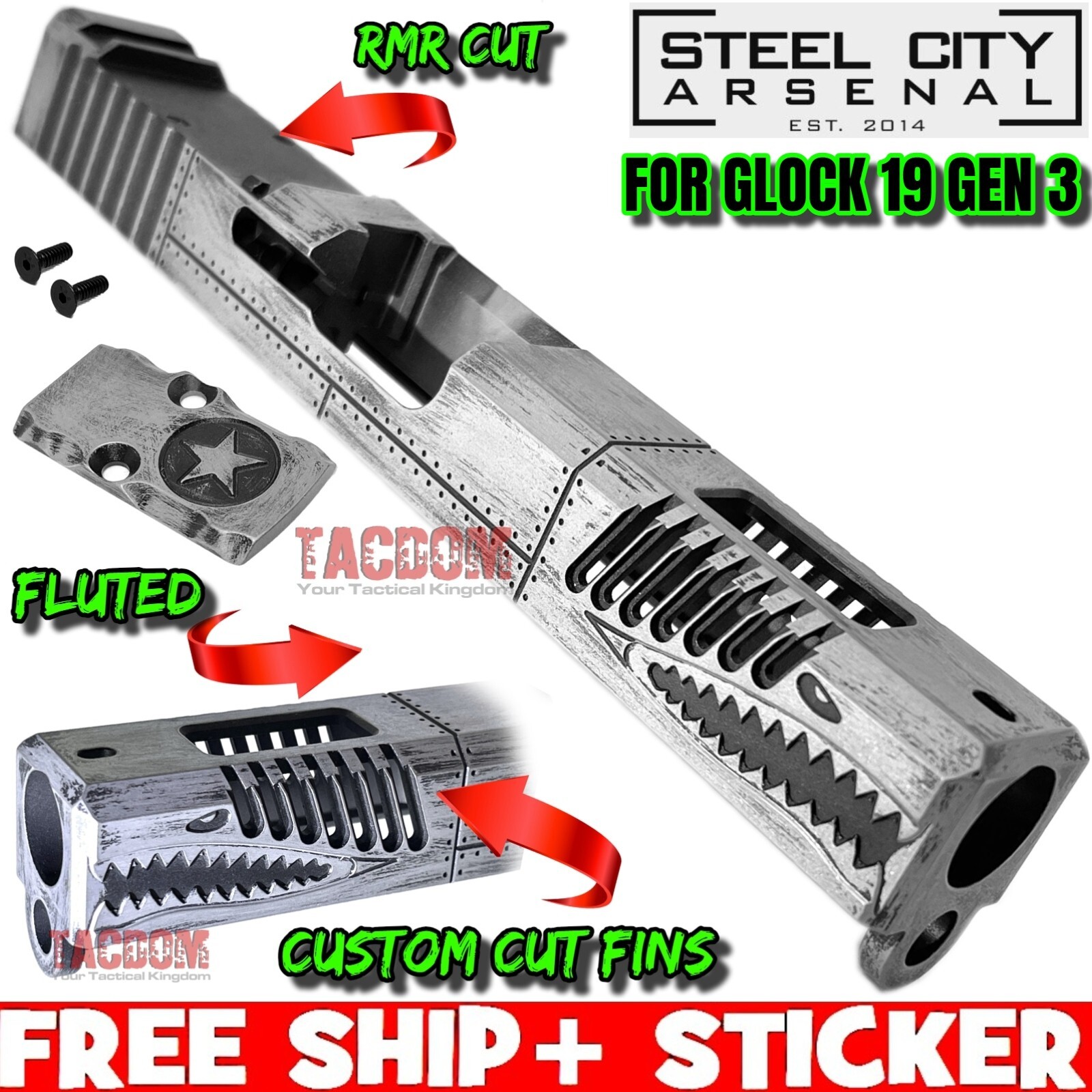 本陣強襲　レリーフ Steel City Arsenal EXCLUSIVE FIN WARHAWK Slide GL0CK 19 GEN
