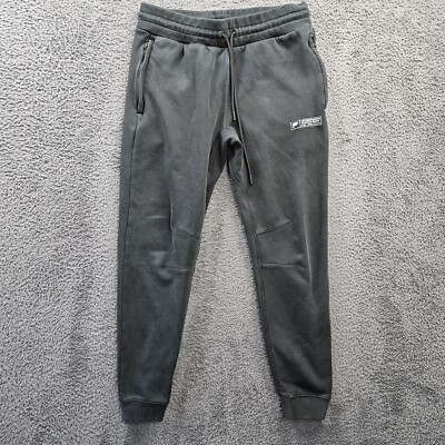 Fabletics Joggers Sweatpants Black w/ Logo Medium 31-34x29
