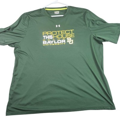 Baylor Bears Shirt Mens 2XL Green NCAA Football Under Armour Protect This House