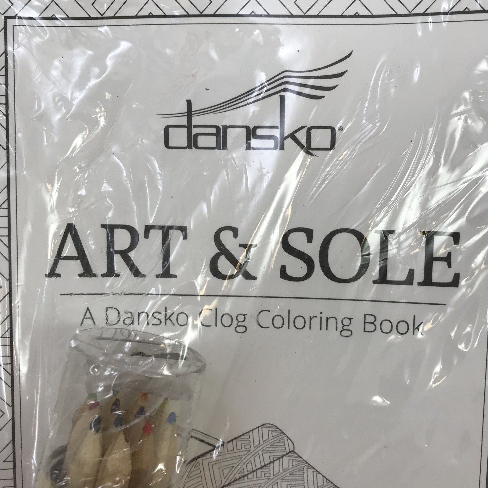 DANSKO CLOG Coloring Book Colored Pencils & Bag Promotional New Art & Sole