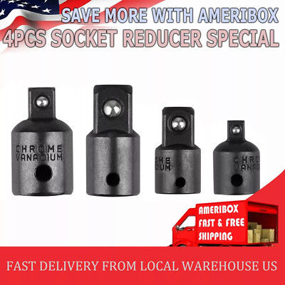 4 pack Air Impact Socket Adapter Set 3/8'' to 1/4'' 1/2 inch Drive Ratchet Reducer