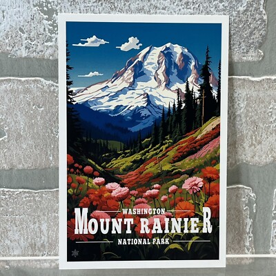 Vintage Inspired Ashford, WA Postcard Mount Rainier National Park Washington UNP