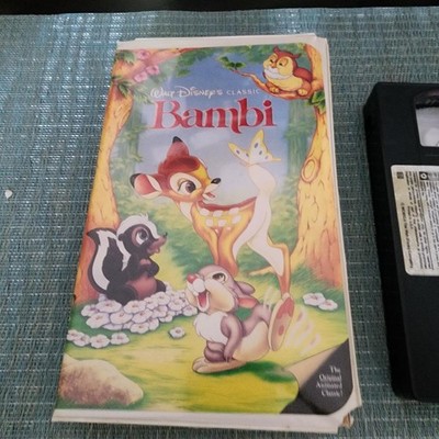 Disney Bambi VHS Black Diamond Classic Collection Tested Works Clamshell