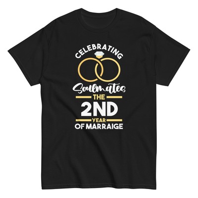 2nd Wedding Anniversary T-Shirt | Celebrating Soulmates | Perfect Couple Gift