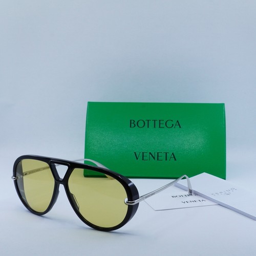 BOTTEGA VENETA BV1274S 002 Shiny Black/Mustard 63-13-140