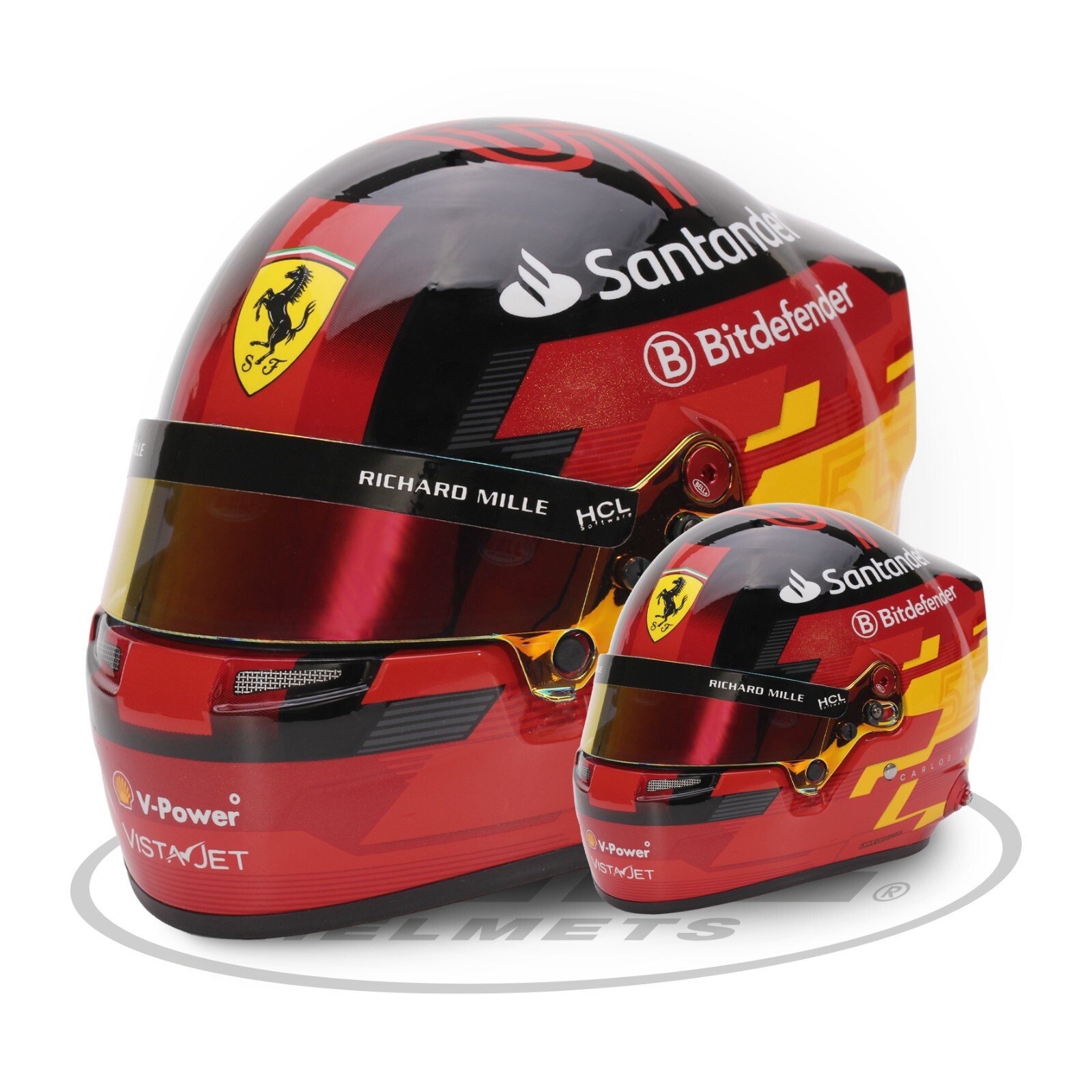 スポーツ選手 C.Sainz 2022 Ferrari F1 Used Visor Bell C.Sainz 2022 Ferrari F1 Used Visor Bell