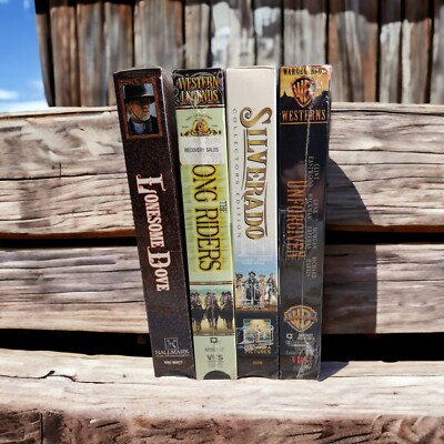 Lot Of 4 Sealed VHS Movies Western Cowboy Lonesome Dove Silverado Unforgiven New