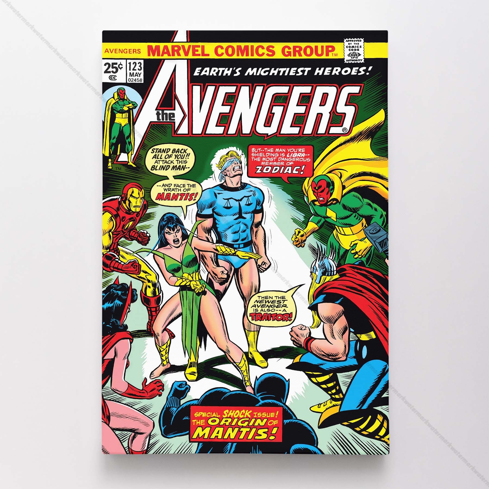 Avengers #123 Poster Canvas Mightiest Heroes Marvel Comic Book Art Print
