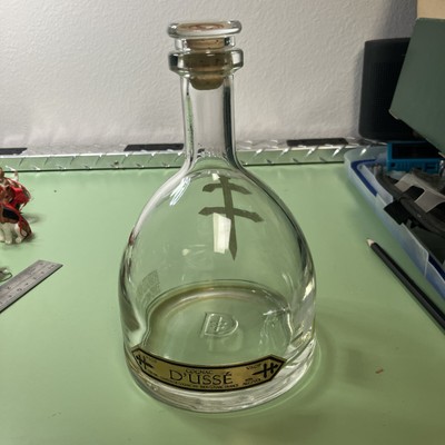 D'usse VSOP 750 ml France Cognac Empty Bottle Glass with Clear Cork Cap