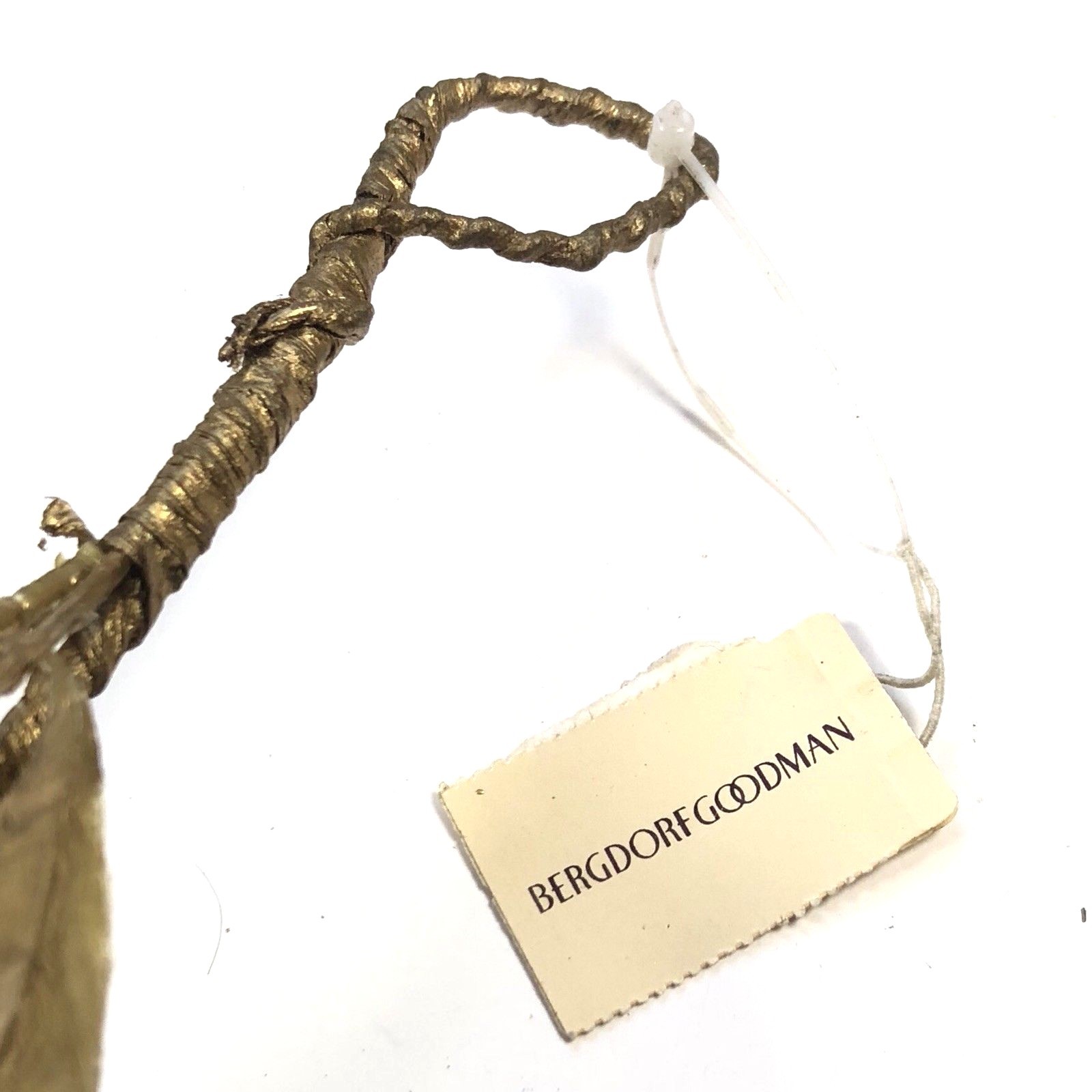 NWT Bergdorf Goodman metallic gold golden leaf leaves Christmas holiday garland