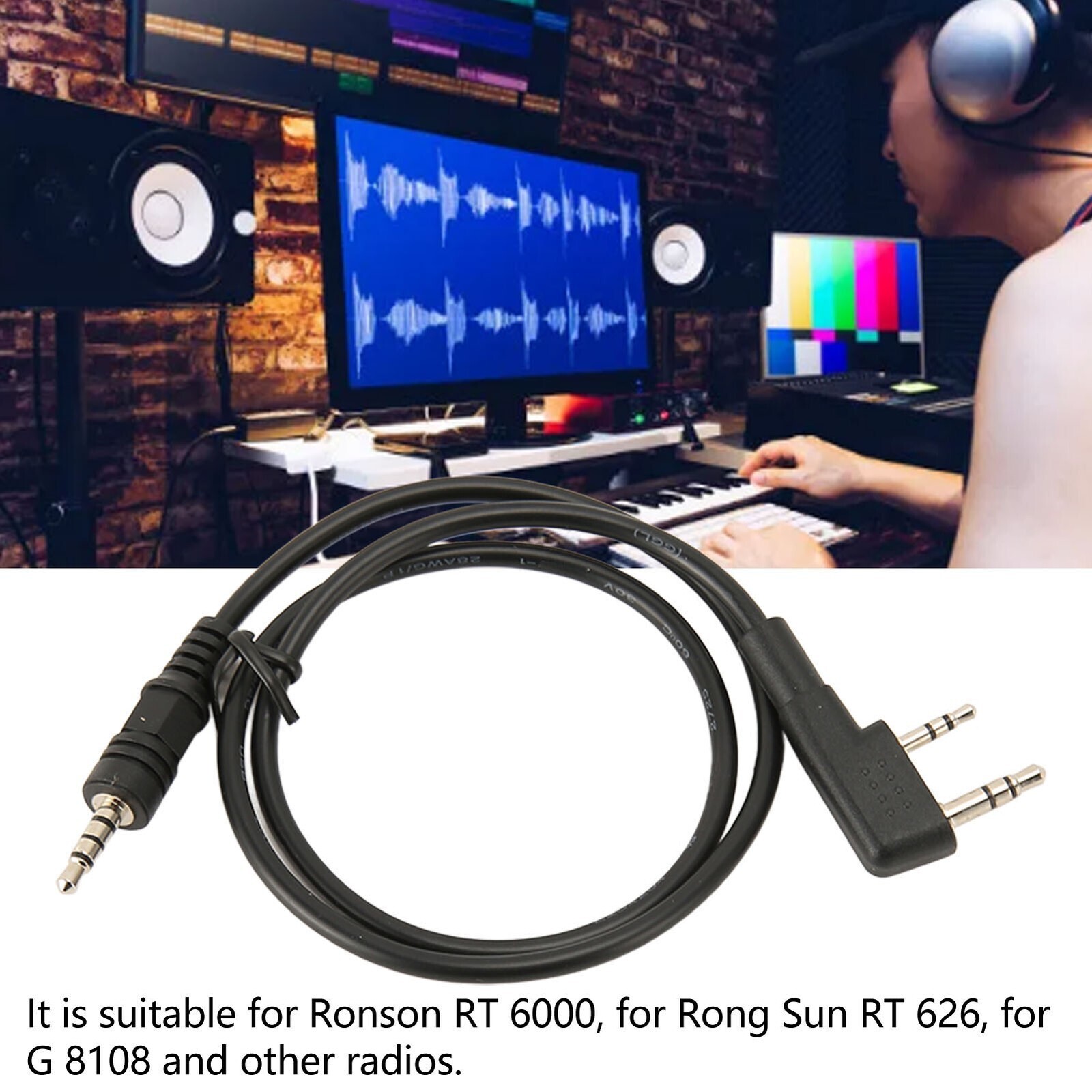 K Auf 3,5 Mm Audiokabel – Stereo-Adapter Für Kenwood, PX, Baofeng & Andere Funkgeräte