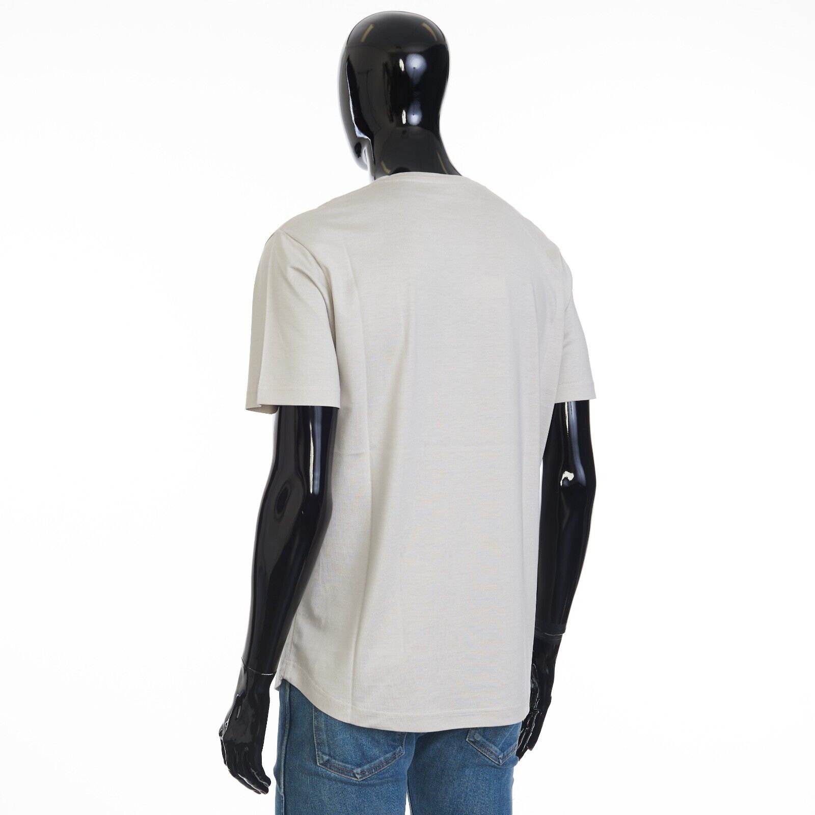 Pre-owned Loro Piana 575$ Silver Gray T-shirt - Soft Silk/cotton, Shortsleeve, Crewneck
