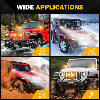 AUXBEAM 4" LED Work Light Bar Spot Cube Pods White Amber Strobe Fog Driving Lamp