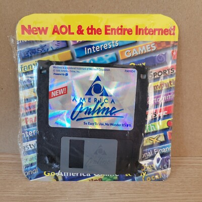 Vintage America Online AOL 3.5'' Floppy Diskette Version 3.0 for Windows 95 & Mac