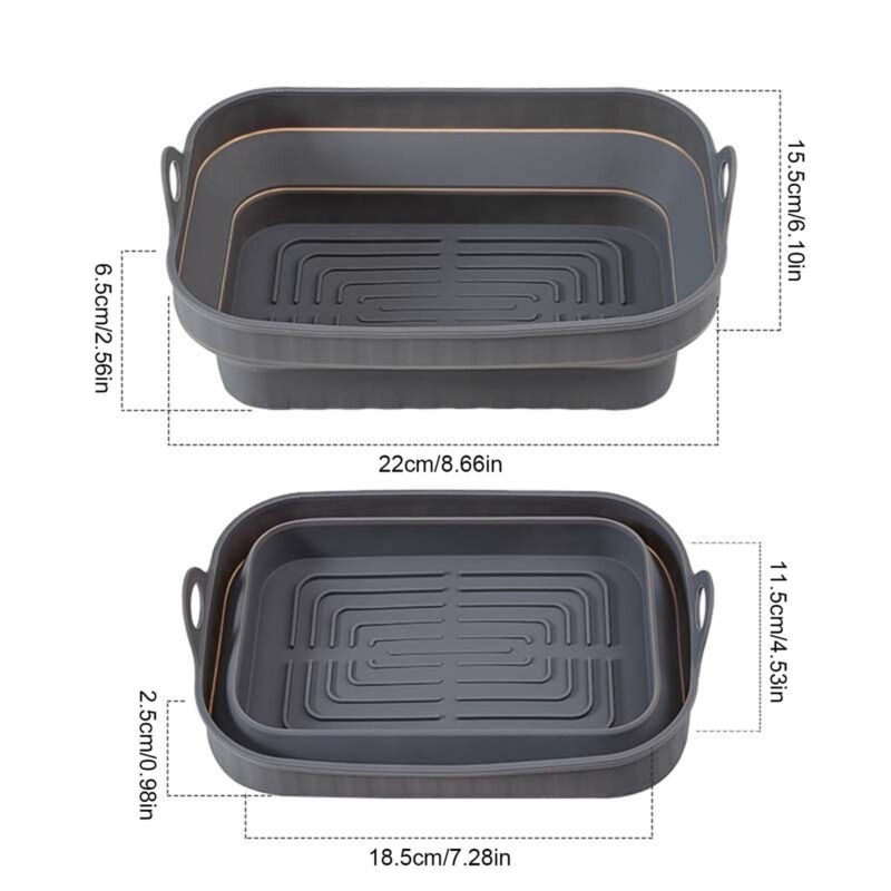 Air Fryer Silicone Liners Non Stick Foldable Air Fryers Basket Reusable