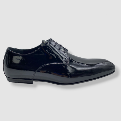 DRIES VAN NOTEN $735 DRIES VAN NOTEN MEN BLACK PATENT LEATHER OXFORD LACE UP SHOE SZ EU 43/US 10