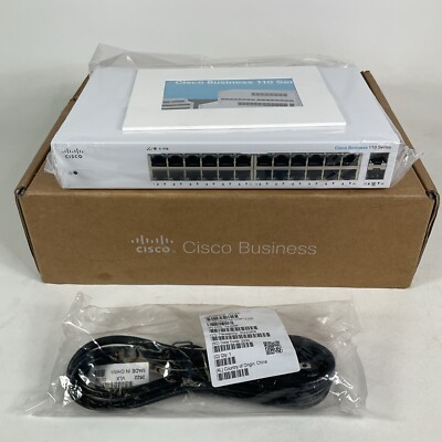 NEW Cisco Business 110 Series CBS110-24T 24-Port Gigabit Ethernet Switch