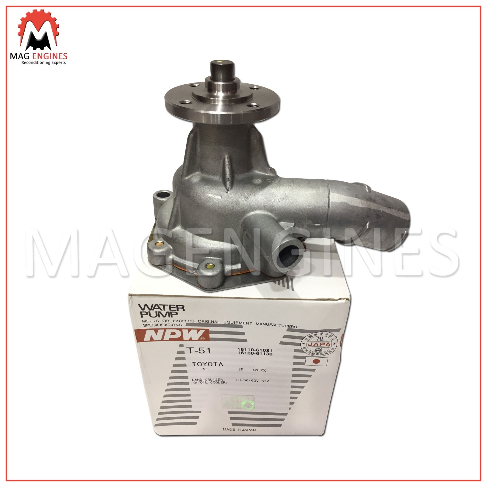 16110-61130 / 16110-61081 WATER PUMP TOYOTA 2F FOR LAND
