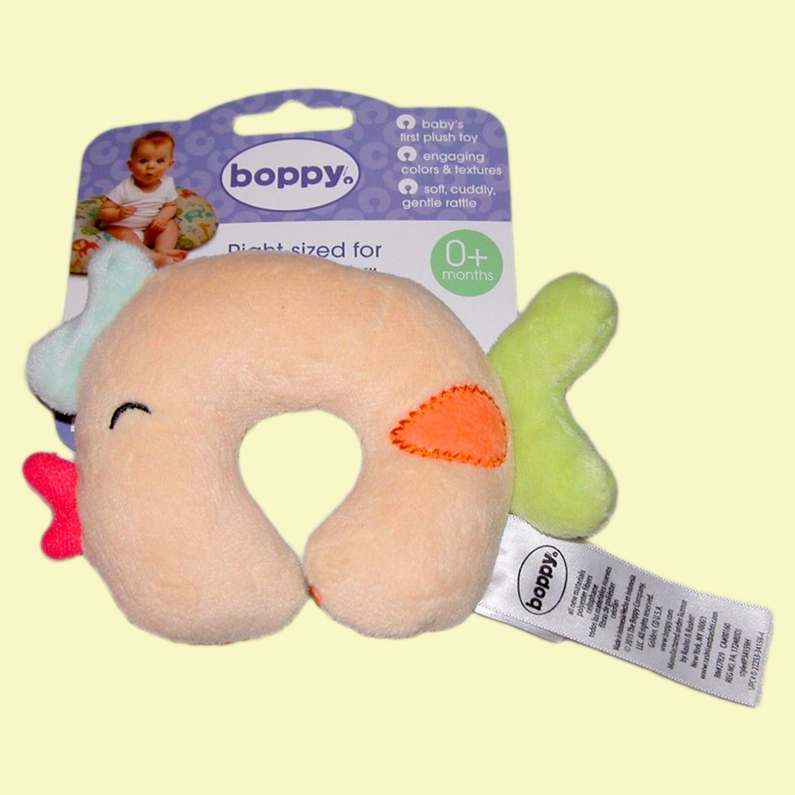 Developmental Baby Toys 0+ Boppy Rattle Ring Boy Girl New