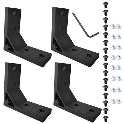 4040 Aluminum Extrusion 90 Degree Corner Angle Bracket Hardware Black, 2pcs 