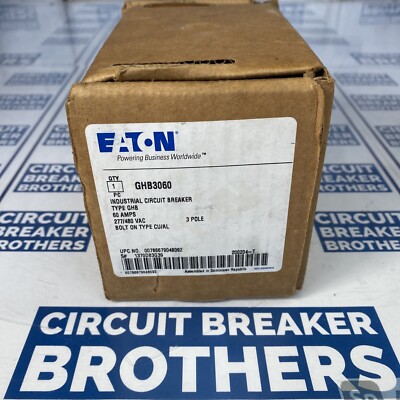 Eaton GHB3060 60 Amp 480/277V 3 Pole Circuit Breaker-Warranty￼￼ (New In Box)￼