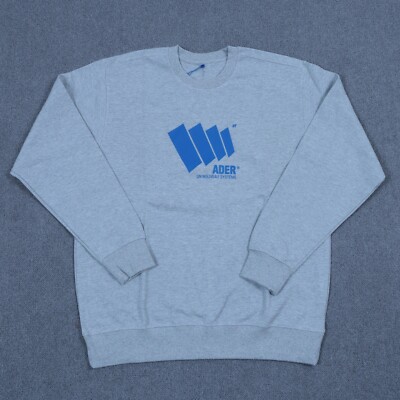 ADER ERROR AD logo unisex sweatshirt in grey size A2/L-XL