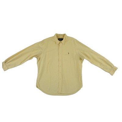 Ralph Lauren 100% Cotton Button Down Shirt Men's Size XL Yellow Classic Oxford