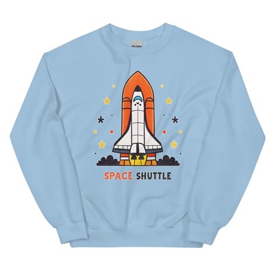 Space Shuttle Transportation Vehicle Illustration Crewneck Sweatshirt