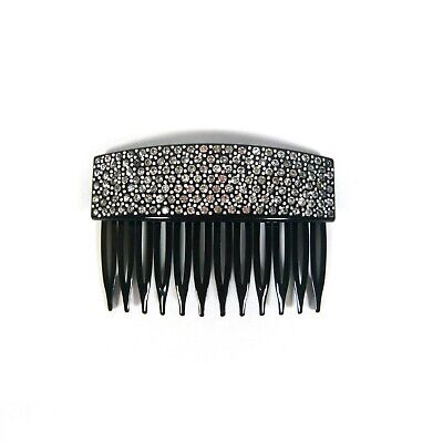 Women Crystal Metal Ball Decor Square Plastic Hair Side Comb Slide Clip Hairpin 