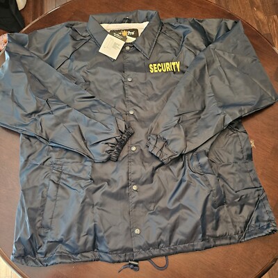 Law Pro Security Jacket XL Flannel Lined Windbreaker By Quartermaster Navy Gold