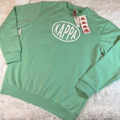 Kappa Pop Epaz Crewneck Sweatshirt Green Spring White Size XXL Men's