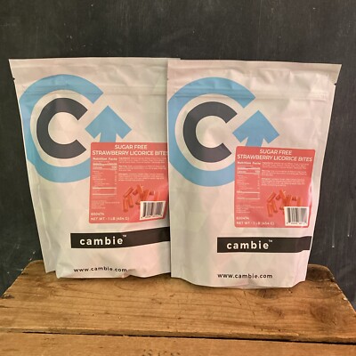2x Cambie Sugar Free Strawberry Licorice Bites (2 lbs Total) Finland