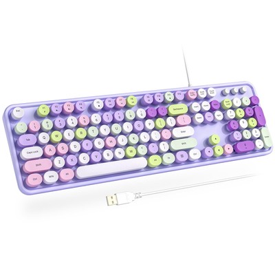 Computer Wired Keyboard, Plug Play USB Full-Size Keyboard with Large Number P...
