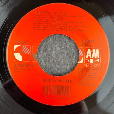 BARRY WHITE Come On / Practice What You Preach 45 A&M 31458 0924 7 NEW UNPLAYED