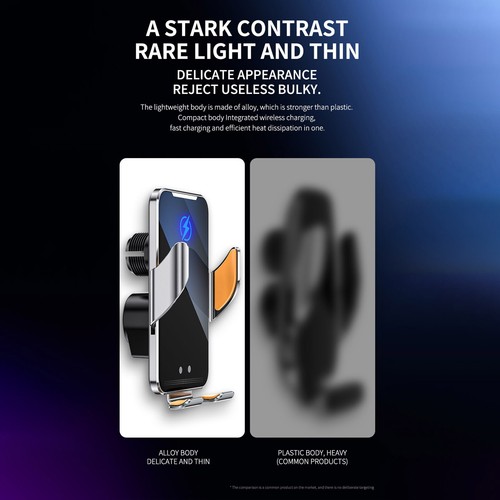 30W Fast Wireless Car Charger Automatic Clamping Mount Air Vent Phone Holder