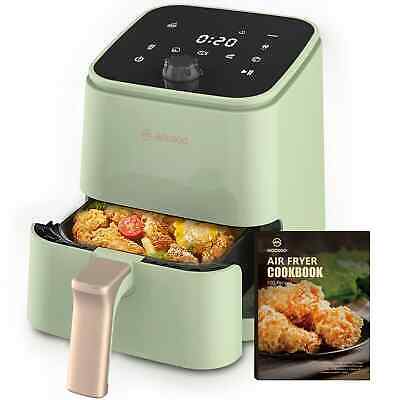 Moosoo 2 Quart Small Touchscreen Compact Air Fryer Oven 1200W with 8 Preset Mode