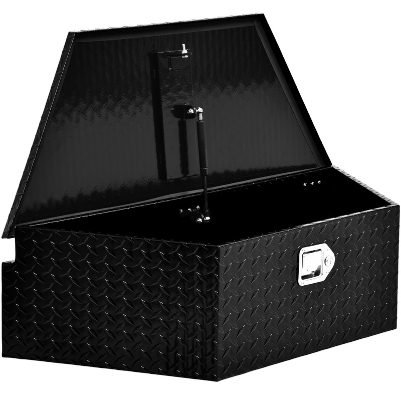 39"x 22"x 11"Black Aluminum Trailer Tongue Tool Box Heavy Duty Storage w/lock