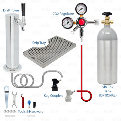 1 Tap Single Tower Ball Lock Home Brew Keg Kegerator Keezer Bar Conversion Kit!