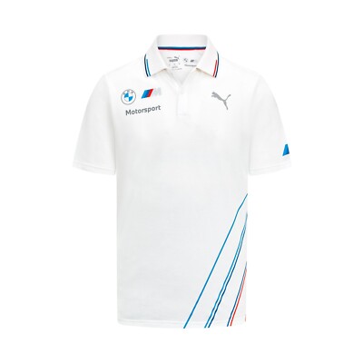 PUMA BMW Motorsport Team Poloshirt 2023 White Official Merchandise Free UK Ship