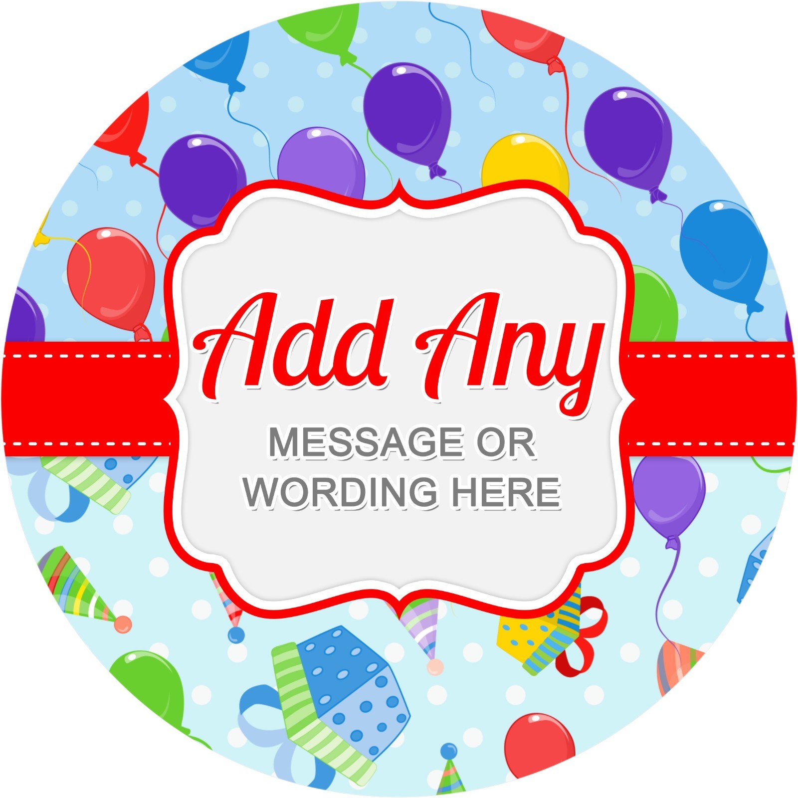 Balloon Party Balloons V7 Sticker Labels for Party Bag Sweet Cones