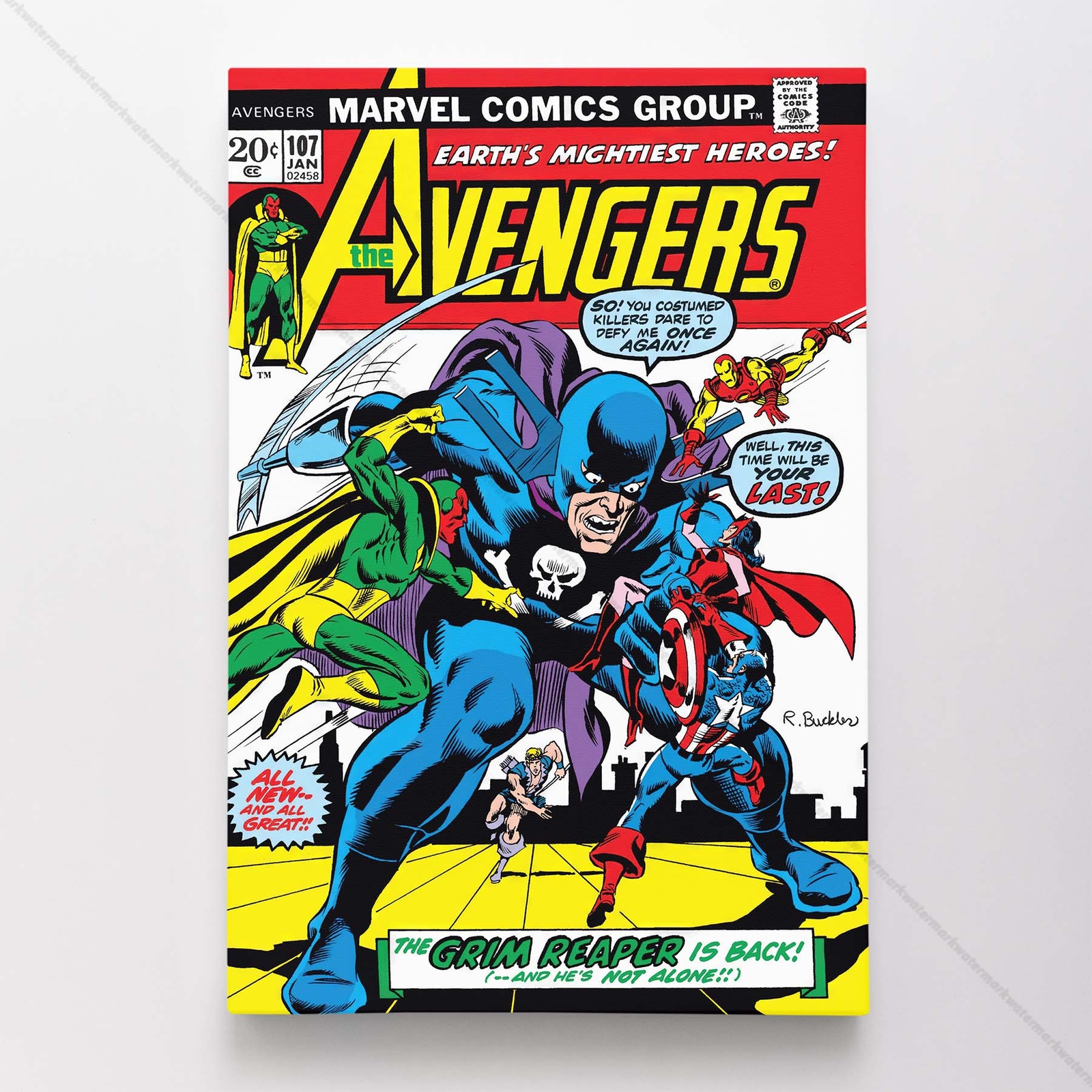 Avengers #107 Poster Canvas Mightiest Heroes Marvel Comic Book Art Print