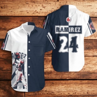 Hanley Ramirez Boston Red Sox Striped Player Hawaiian Shirt US Size