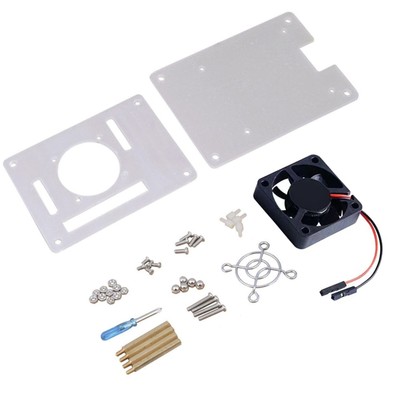 Arcylic Clear Case Box Enclosure Fan Heatsink For Raspberry Pi 3/2 Model B/B+ E