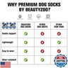 BEAUTYZOO Non Slip Dog Socks for Small Medium Large Dogs, Grip Dog Paw Protector for Hard Wood Floor Senior Old Dogs,Injury Protection to Prevent Licking 2 Pairs Socks Anti Twist for Hot/Cold Pavement