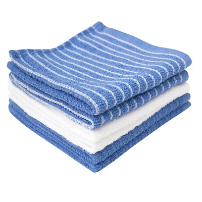 RITZ Cotton Terry Horizontal Stripe Bar Mop Dish Cloth 6 Piece Set