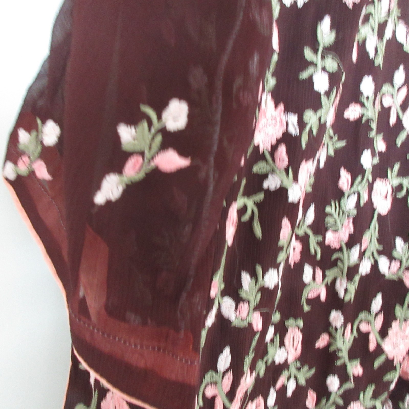 brandnew  xL 3 piece stiched  embrioderd  dark brown kameez & dup plain  salwar