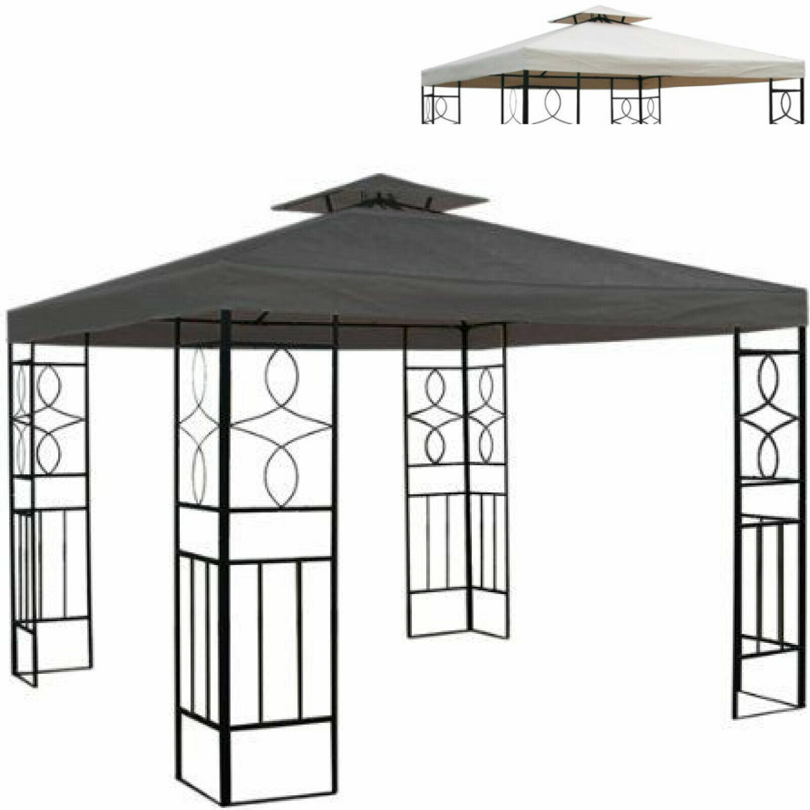 Pavillondach 3x3m Ersatzdach Wasserabweisend Dach für Pavillion mit Kamin